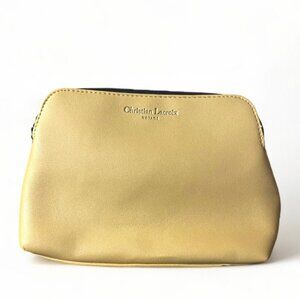 NWOT - Christian Lacroix Makeup Bag Yellow Cream/Black